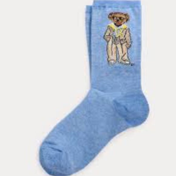 Polo Ralph Lauren Women's Polo Bear Trouser Socks Blue - Picture 6 of 8
